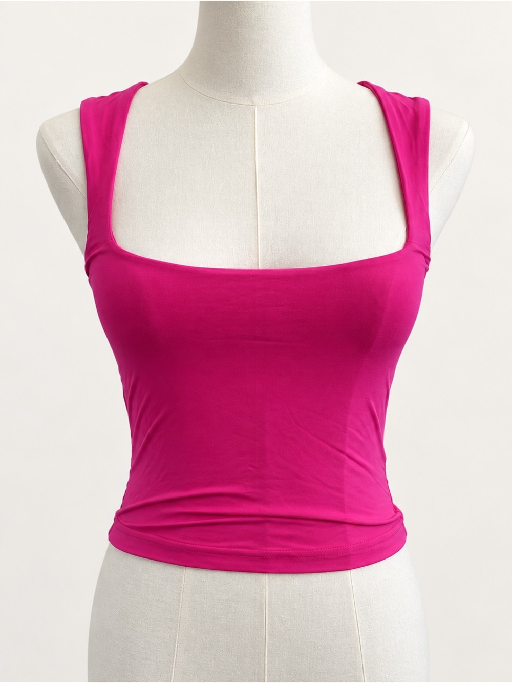 NWT White Fox Boutique Pink Square Neck Crop Tank XS Y2K Going Out